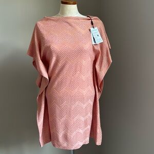 Missoni Metallic crochet-knit mini dress pink